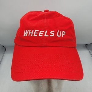 Wheels Up Hat Red American Flag Adjustable Strap Back Casual Outdoors